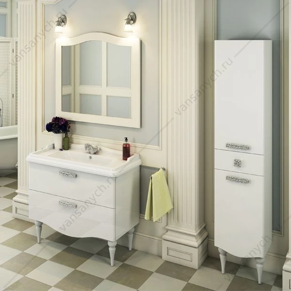 Тумба-умывальник Монако-100 белая с раковиной COMFORTY 3310