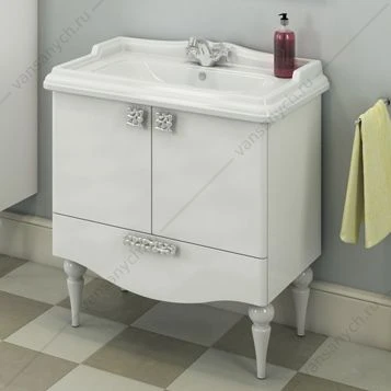 Тумба-умывальник Монако-80-1 белая с раковиной COMFORTY 3380