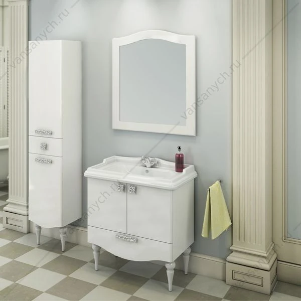 Тумба-умывальник Монако-80-1 белая с раковиной COMFORTY 3380