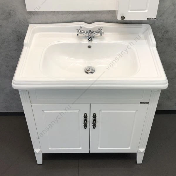 Тумба-умывальник Палермо-80 белая с раковиной COMFORTY 3380