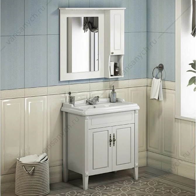 Тумба-умывальник Палермо-80 белая с раковиной COMFORTY 3380