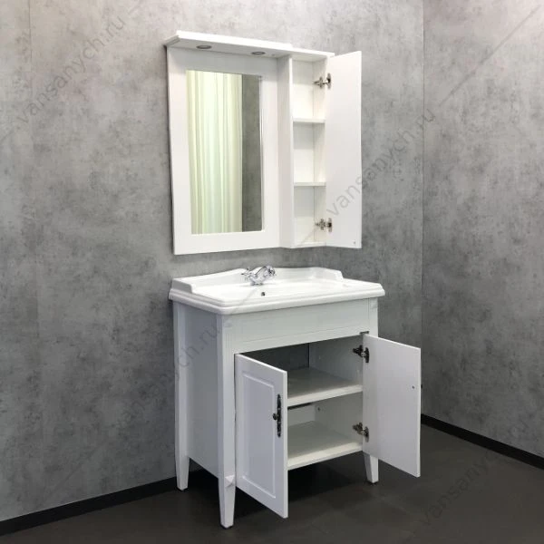 Тумба-умывальник Палермо-80 белая с раковиной COMFORTY 3380