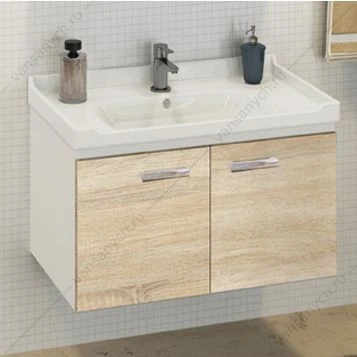 Тумба-умывальник Рига-80 дуб сонома с раковиной COMFORTY 9335-80