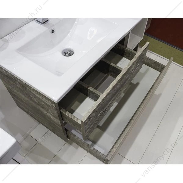 Тумба-умывальник Турин-90L дуб бежевый с раковиной COMFORTY 9090EL