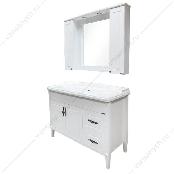 Тумба-умывальник Палермо-120 белая с раковиной COMFORTY 3312
