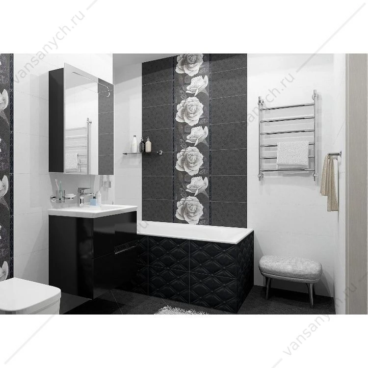 ZRU9000098 Victoria Nord Black Edition Зеркальный шкафчик 60 см, левый