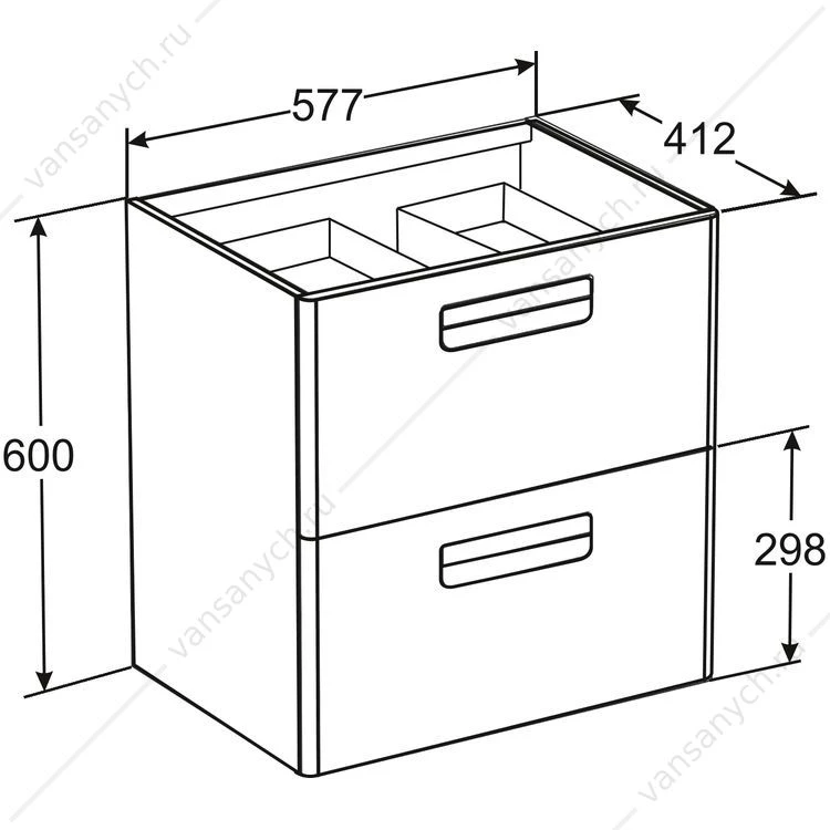 ZRU9302734 GAP шкаф под раковину 60 см, белый ПВХ