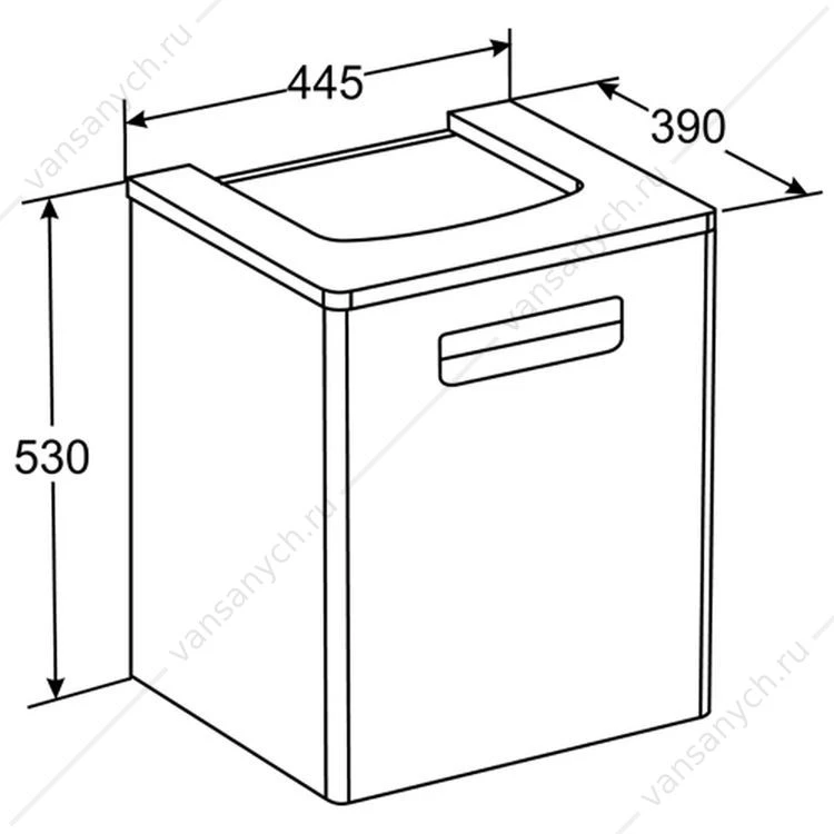 ZRU9302880 GAP м‐ль д/раковины 450мм, бел.гл.