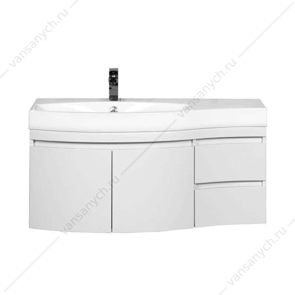 Тумба с раковиной Aquanet Опера 115 L белый (2 дверцы 2 ящика)