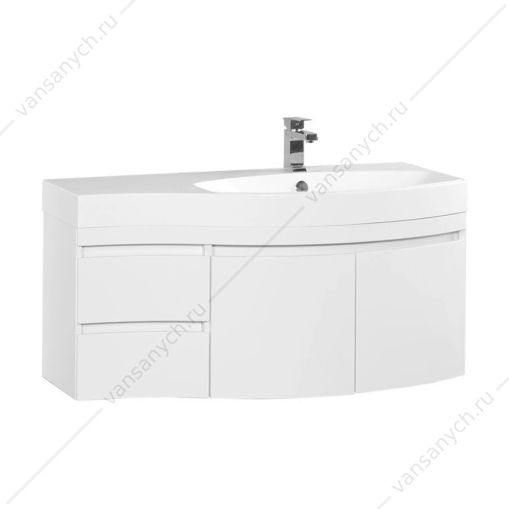 Тумба с раковиной Aquanet Опера 115 R белый (2 дверцы 2 ящика)