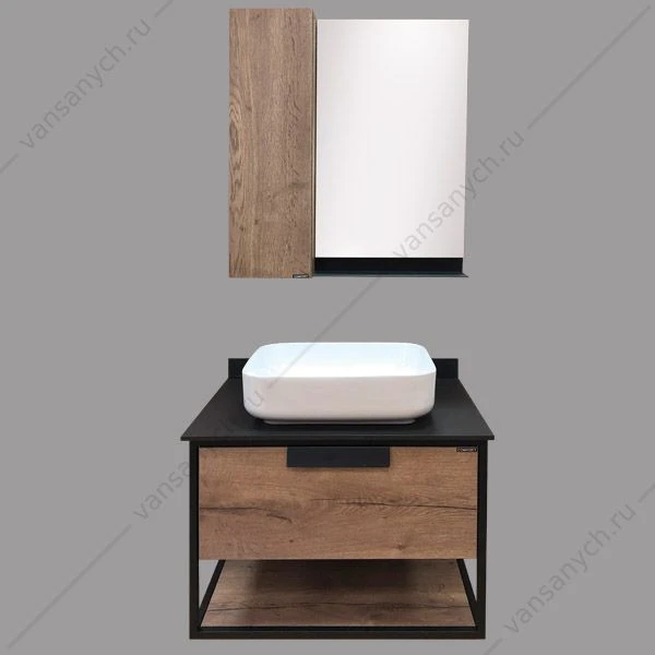 Зеркало-шкаф COMFORTY Кёльн-75 дуб темный