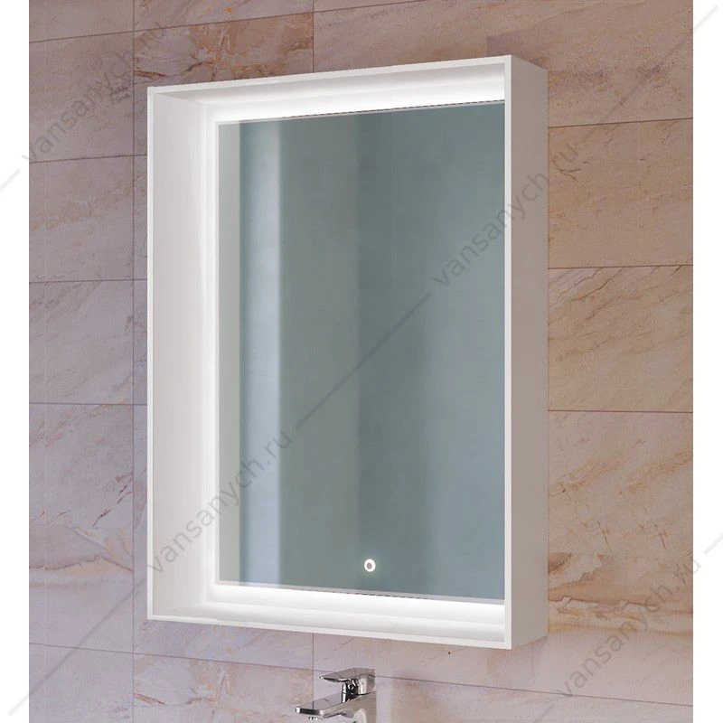 Зеркало RAVAL Frame 60 Белое с подсветкой (сенсор)