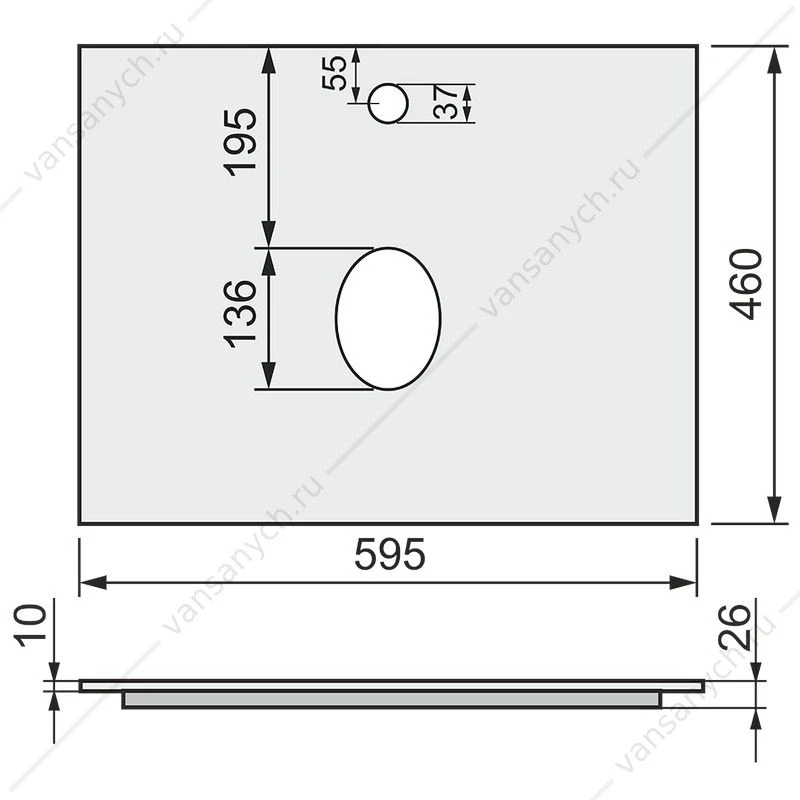 Столешница RAVAL Frame 60 Белая