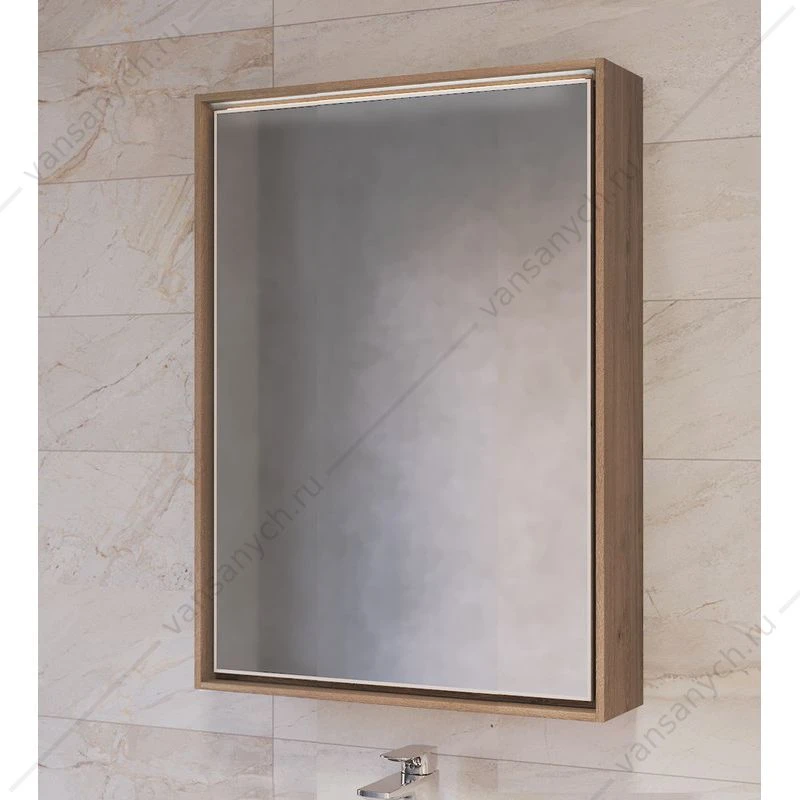 Зеркало-шкаф RAVAL Frame 60 Дуб трюфель с подсветкой, розеткой