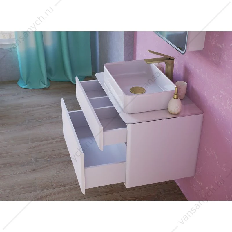 Тумба под раковину RAVAL Pure 80 подвесная Белая
