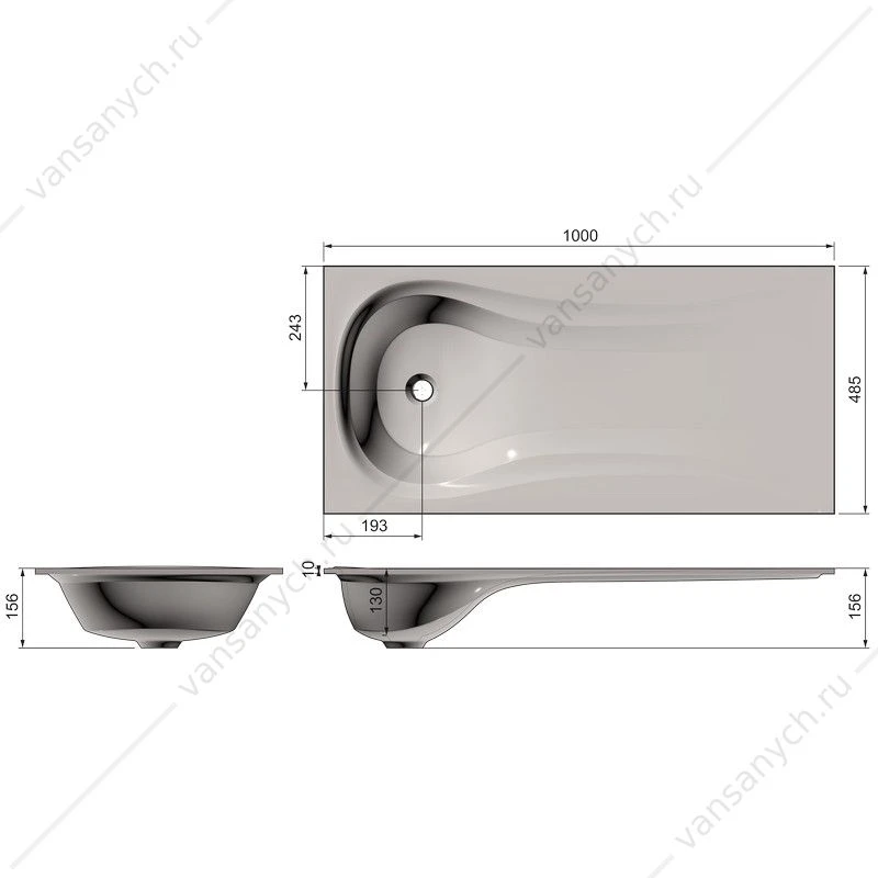 Раковина Great 100 Белая правая