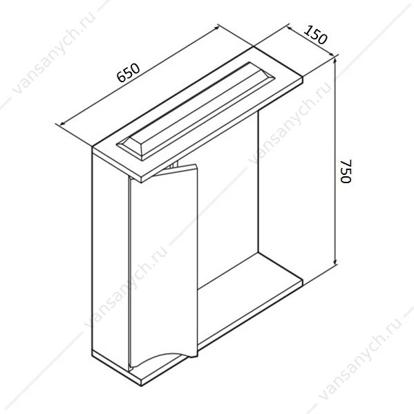 Зеркало-шкаф AM.PM Like, левый, 65см, с подсветкой, белый, M80MPL0651WG