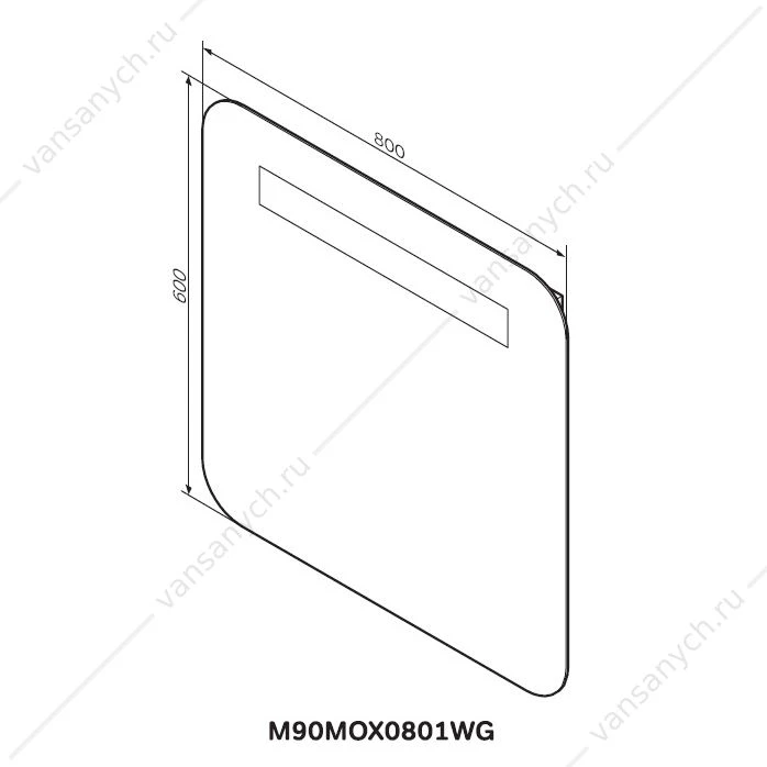 Зеркало настенное с LED-подсветкой, AM.PM GEM, 80 см M90MOX0801WG