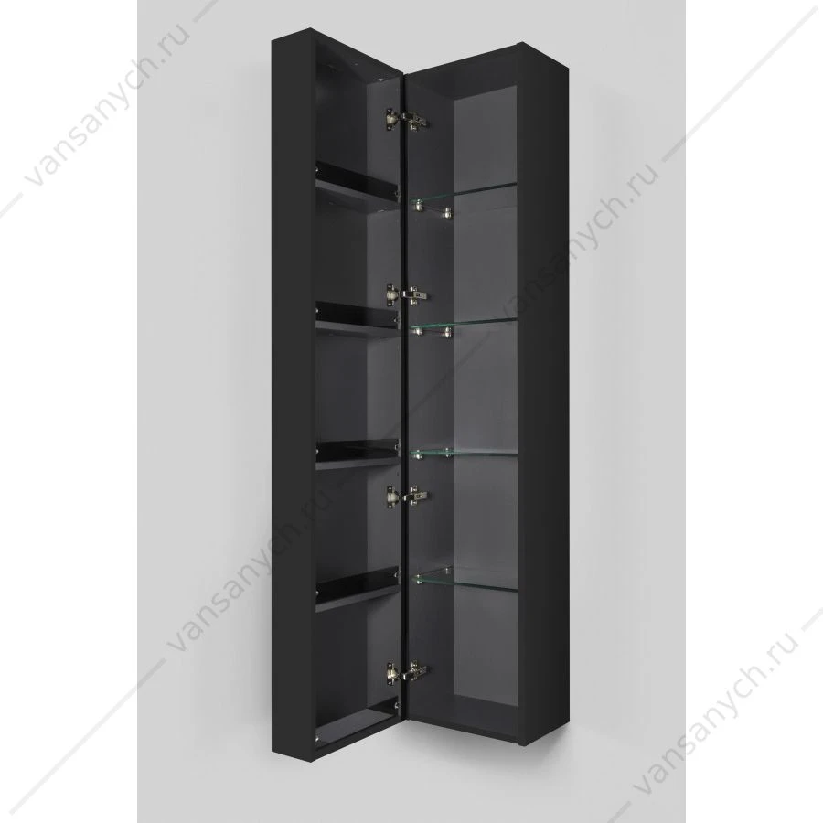 Пенал подвесной AM.PM SPIRIT 2.0, левый, 35см, фасад с полочками, графит, M70ACHL0356GM