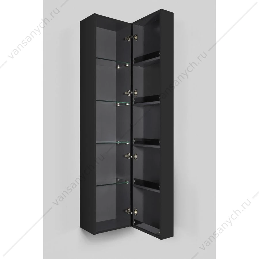 Пенал подвесной AM.PM SPIRIT 2.0, правый, 35 см, фасад с полочками, графит, M70ACHR0356GM