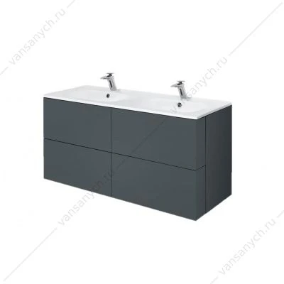 Тумба 120 под раковину подвесная AM.PM SPIRIT 2.0, 120 см, ящики, графит, M70AFHD1202GM