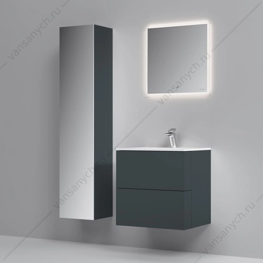 Тумба 60 под раковину подвесная AM.PM SPIRIT 2.0, 60 см, ящики, графит, M70AFHX0602GM