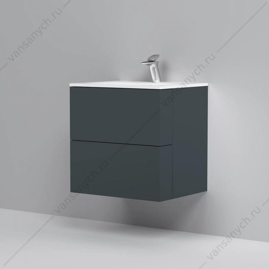 Тумба 60 под раковину подвесная AM.PM SPIRIT 2.0, 60 см, ящики, графит, M70AFHX0602GM