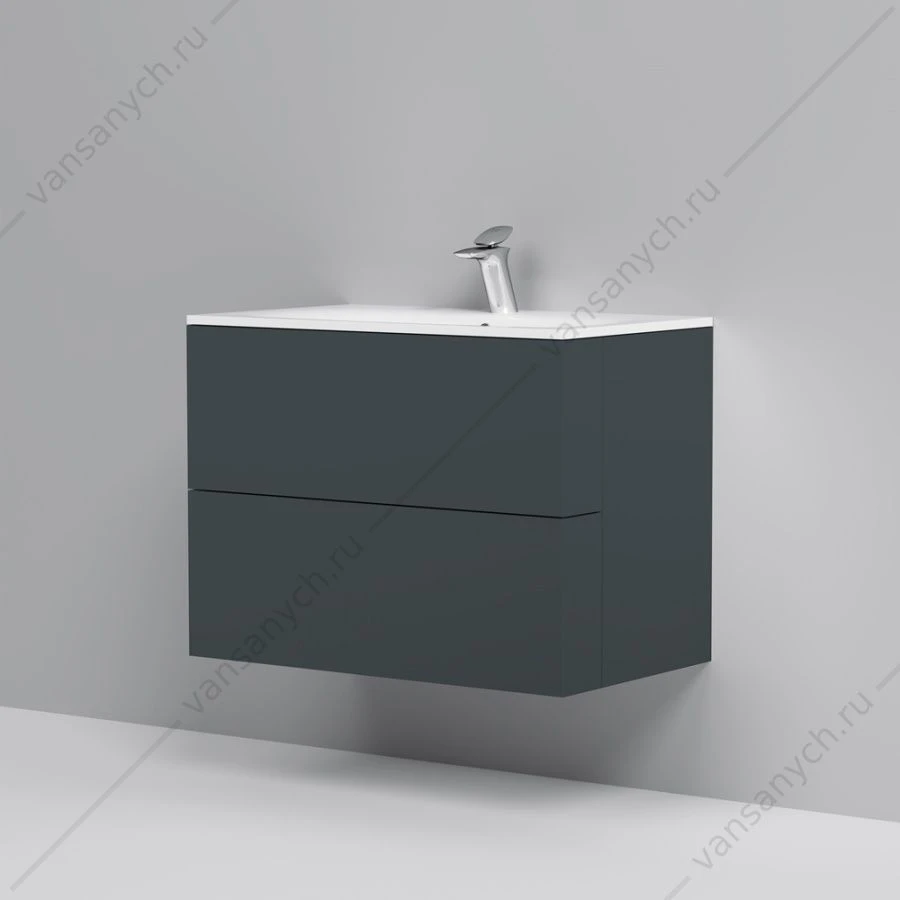 Тумба 80 под раковину подвесная AM.PM SPIRIT 2.0, 80 см, ящики, графит, M70AFHX0802GM