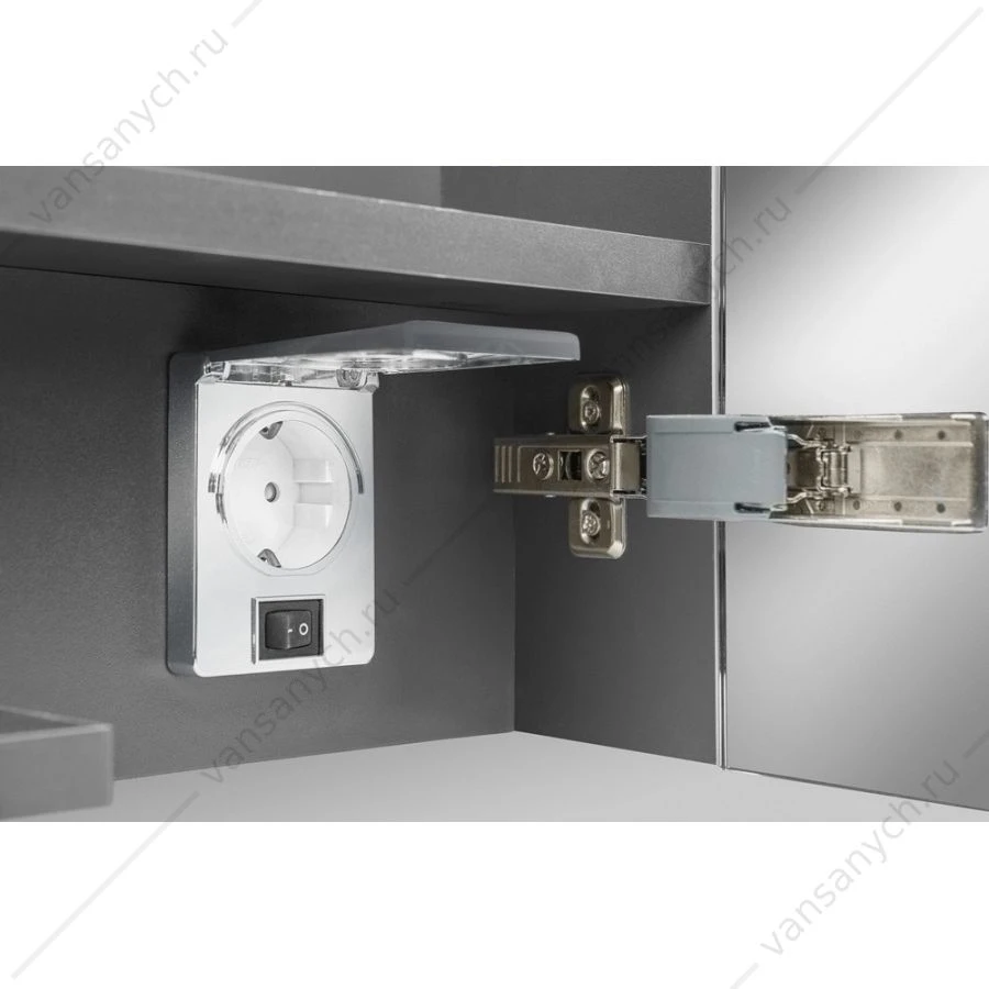 Зеркало-шкаф с LED-подсветкой, AM.PM SPIRIT 2.0, левый, 60 см, цвет: графит, M70AMCL0601GM