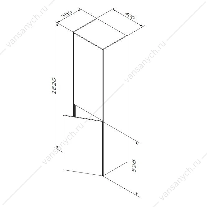 Пенал универсальный, подвесной AM.PM INSPIRE V2.0, 40 см, графит, M50ACHX0406GM