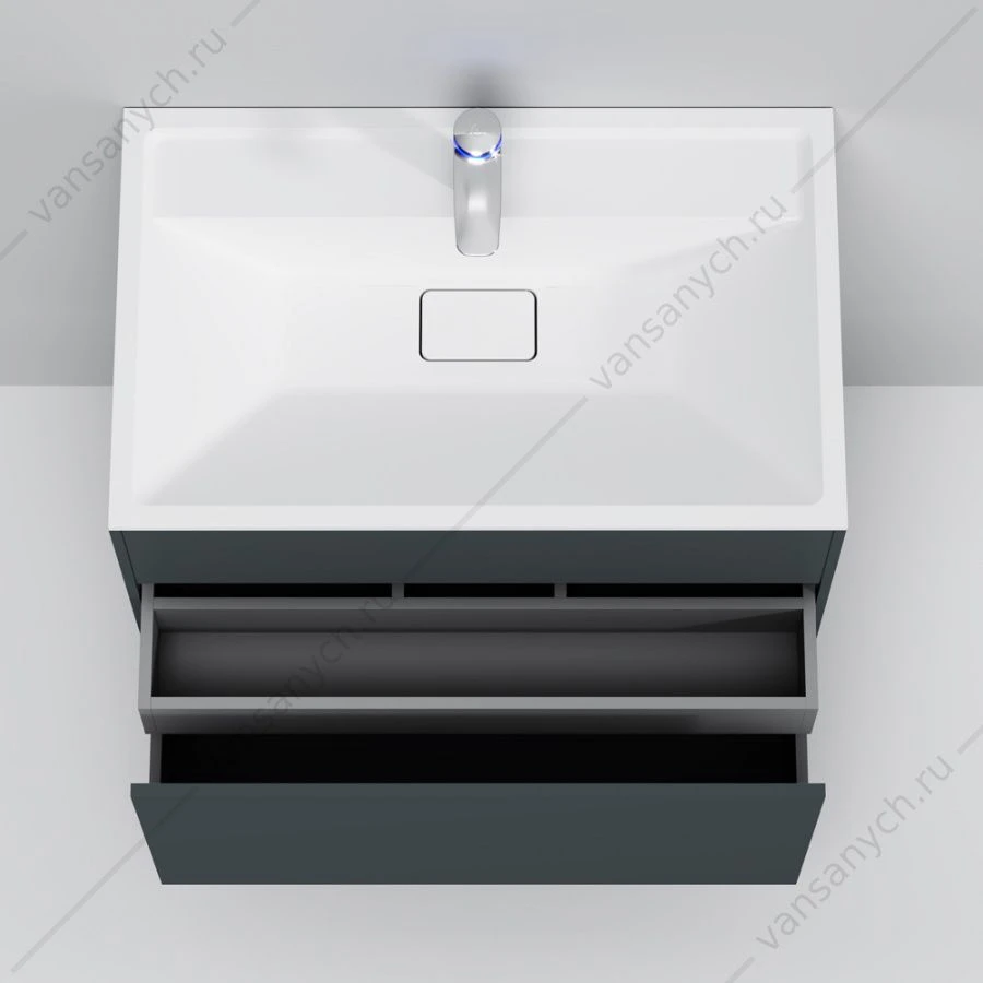 Тумба 80 под раковину подвесная AM.PM INSPIRE V2.0, 80 см, графит, M50AFHX0803GM