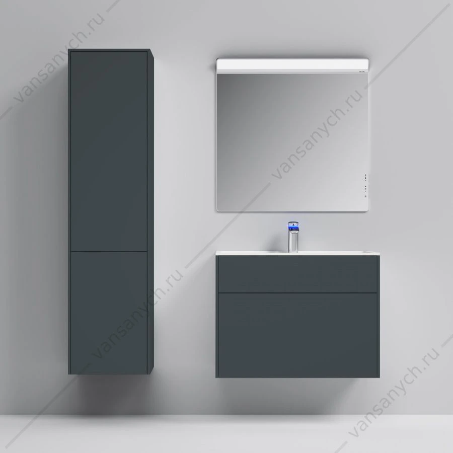 Тумба 80 под раковину подвесная AM.PM INSPIRE V2.0, 80 см, графит, M50AFHX0803GM