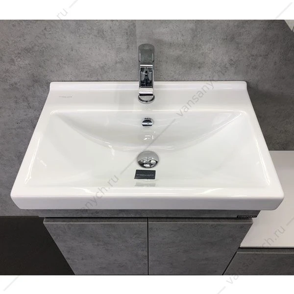 Тумба-умывальник 60см Comforty Осло-60 бетон светлый с раковиной Fest 60 F01