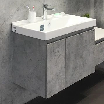 Тумба Comforty Осло-80 бетон светлый с раковиной Fest 80 F01