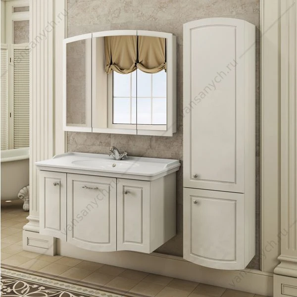 Шкаф-колонна COMFORTY Палини-42 белый глянец