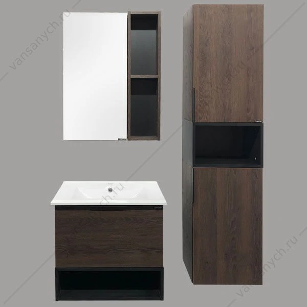Зеркало-шкаф COMFORTY Франкфурт-60 дуб шоколадно-коричневый