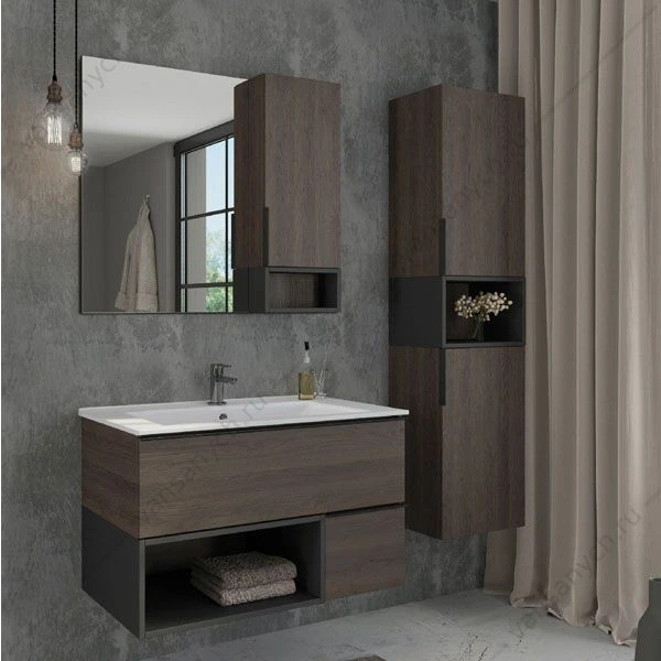 Шкаф-колонна COMFORTY  Франкфурт-40 дуб шоколадно-коричневый