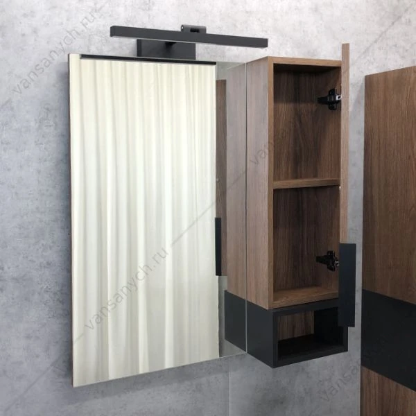 Зеркало-шкаф COMFORTY Штутгарт-75 дуб тёмно-коричневый