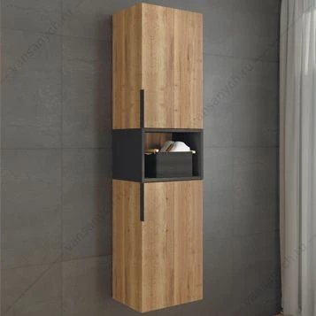 Шкаф-колонна COMFORTY  Штутгарт-40 дуб тёмно-коричневый