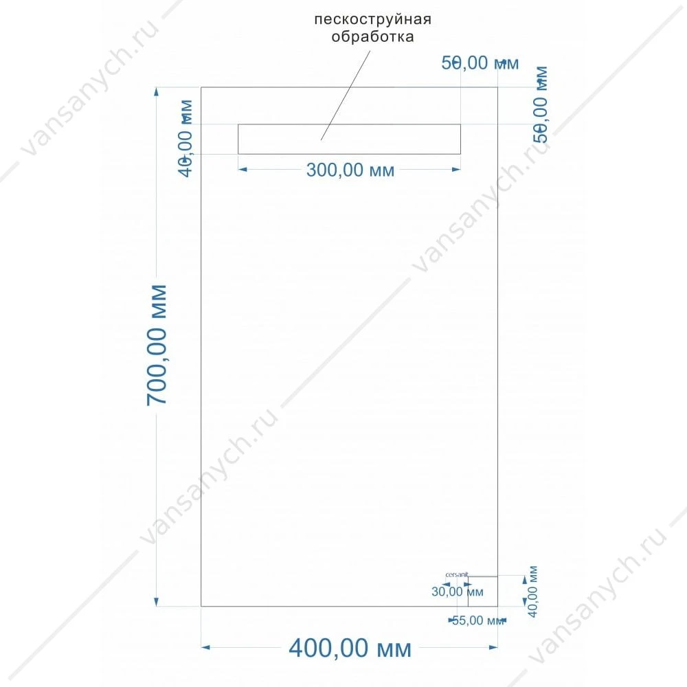 Зеркало Cersanit LED 010 base 40*70, с подсветкой, LU-LED010*40-b-Os