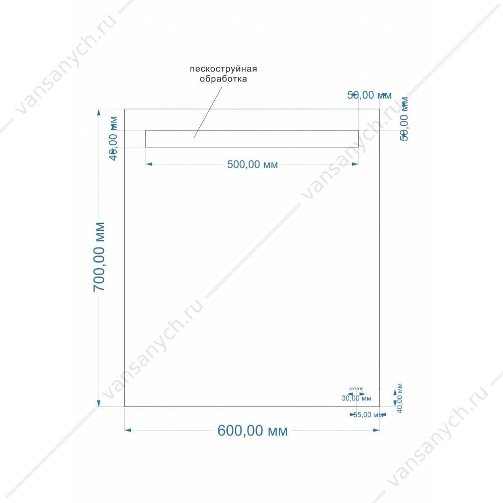 Зеркало Cersanit LED 010 base 60*70, с подсветкой, LU-LED010*60-b-Os
