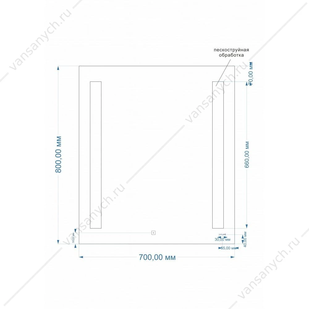 Зеркало Cersanit LED 020 base 70*80, с подсветкой, LU-LED020*70-b-Os