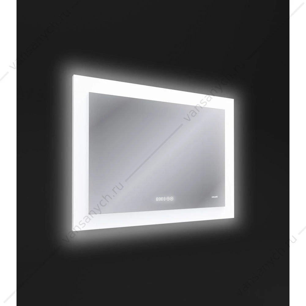 Зеркало Cersanit LED 060 pro 80*60, с подсветкой, антизапотевание, часы, LU-LED060*80-p-Os