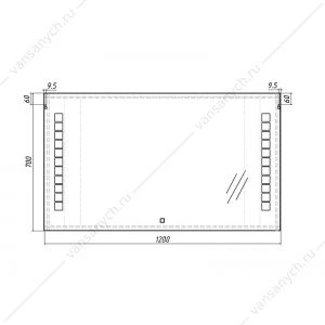 Зеркало Quadro 120 alum с подсветкой Sansa SQ1020Z