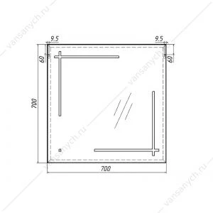 Зеркало Ray 70 black с подсветкой Sansa SR1038Z черный профиль
