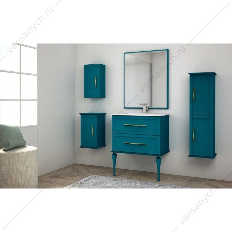 Тумба под раковину с двумя ящиками, 75см CEZARES TIFFANY Blu Petrolio, 54950