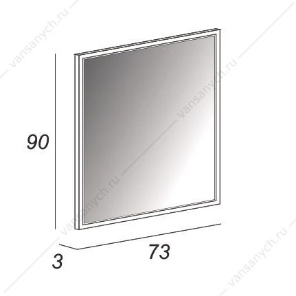Зеркало с LED подсветкой, антизапотевание, 90x73 CEZARES TIFFANY белый матовый, 45043