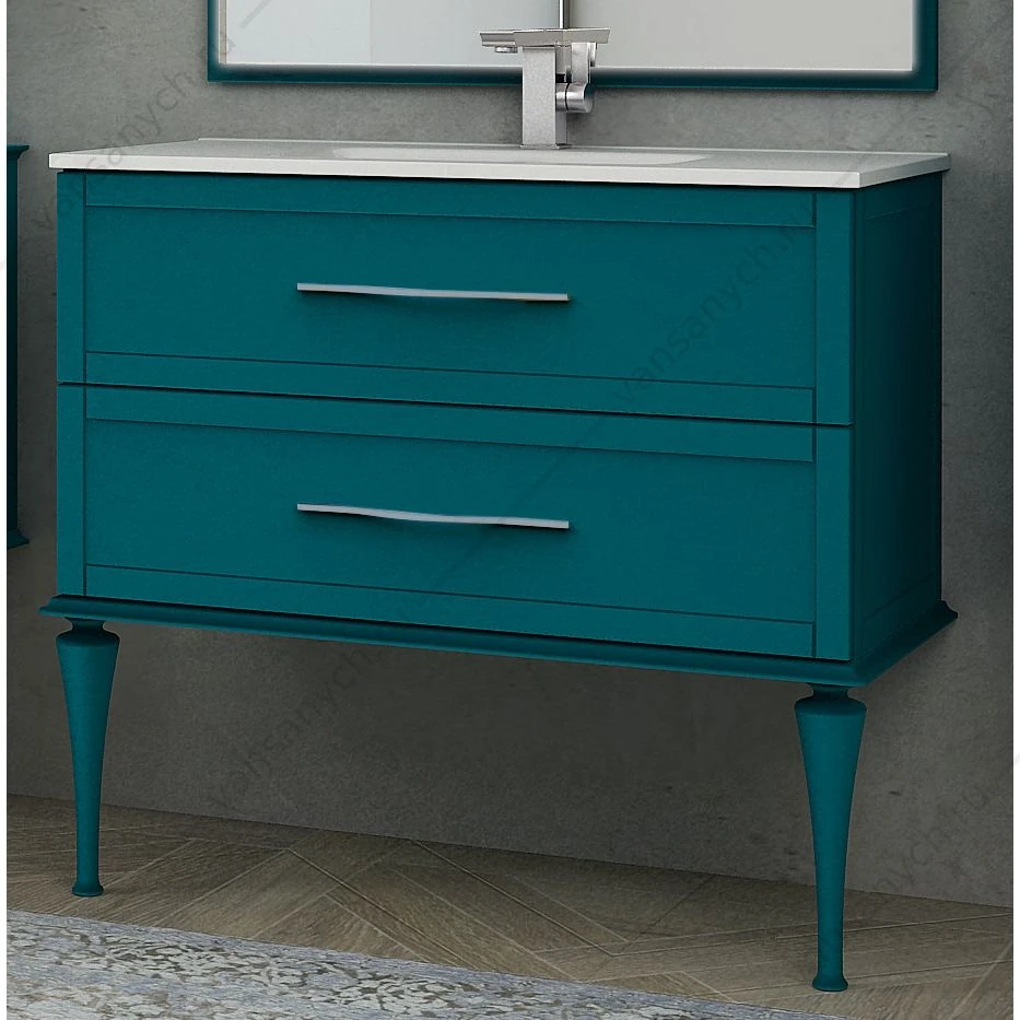 Тумба под раковину с двумя ящиками, 100см CEZARES TIFFANY Blu Petrolio, 54953