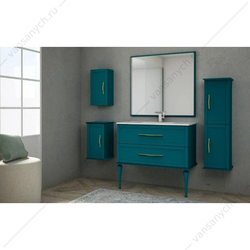 Тумба под раковину с двумя ящиками, 100см CEZARES TIFFANY Blu Petrolio, 54953