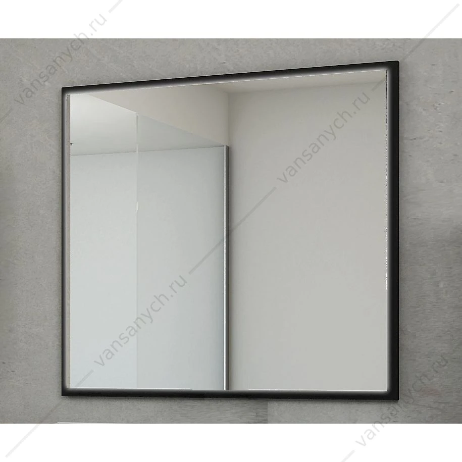 Зеркало с LED подсветкой, антизапот, реверсивное, 98x90 CEZARES TIFFANY черный графит, 45047